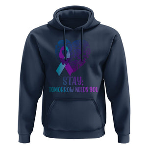 Suicide Prevention Awareness Hoodie Stay Mental Health Suicide Prevention Support Semicolon TS02 Navy Print Your Wear
