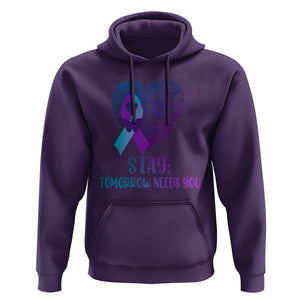 Suicide Prevention Awareness Hoodie Stay Mental Health Suicide Prevention Support Semicolon TS02 Purple Print Your Wear