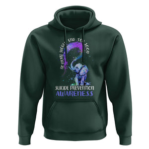 Suicide Prevention Awareness Hoodie No Story Should End Teal Purple Ribbon Suicide Prevention TS02 Dark Forest Green Print Your Wear