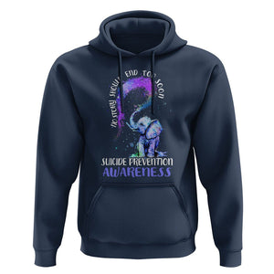 Suicide Prevention Awareness Hoodie No Story Should End Teal Purple Ribbon Suicide Prevention TS02 Navy Print Your Wear