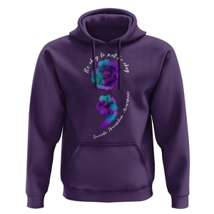 It's Ok To Not Be Ok Semicolon Suicide Prevention Awareness Hoodie TS02 Purple Print Your Wear