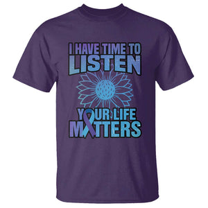 Suicide Prevention Awareness T Shirt I Have Time To Listen Flower Mental Health Suicide Awareness TS02 Purple Printyourwear