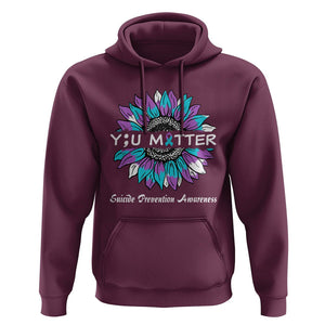 You Matter Sunflower Semicolon Suicide Prevention Awareness Hoodie TS02 Maroon Print Your Wear
