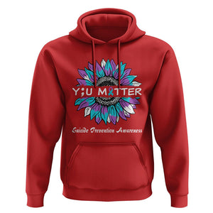 You Matter Sunflower Semicolon Suicide Prevention Awareness Hoodie TS02 Red Print Your Wear