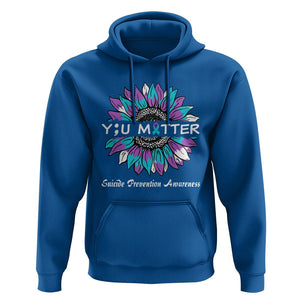 You Matter Sunflower Semicolon Suicide Prevention Awareness Hoodie TS02 Royal Blue Print Your Wear