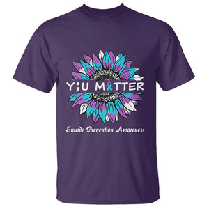 You Matter Sunflower Semicolon Suicide Prevention Awareness T Shirt TS02 Purple Printyourwear