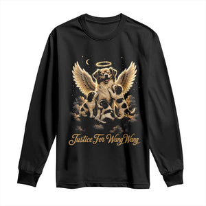 Justice For Wangwang Angel Dog Halo Puppies Long Sleeve Shirt Heavenly Pet Loss Memorial Graphic TS02 Black Print Your Wear