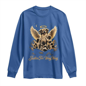 Justice For Wangwang Angel Dog Halo Puppies Long Sleeve Shirt Heavenly Pet Loss Memorial Graphic TS02 Royal Blue Print Your Wear