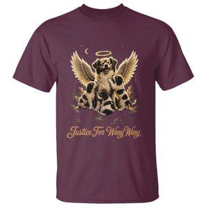 Justice For Wangwang Angel Dog Halo Puppies T Shirt Heavenly Pet Loss Memorial Graphic TS02 Maroon Print Your Wear
