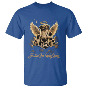Justice For Wangwang Angel Dog Halo Puppies T Shirt Heavenly Pet Loss Memorial Graphic TS02 Royal Blue Print Your Wear