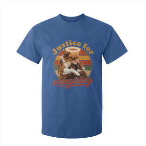 Justice For Wangwang Retro Sunset Halo Dog Mama T Shirt For Kid Pet Memorial Awareness Graphic TS02 Royal Blue Print Your Wear