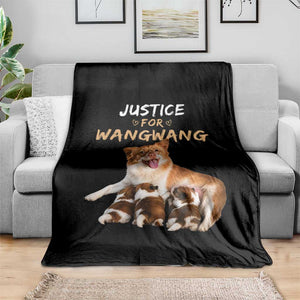 Justice For Wangwang Mother Dog Newborn Puppies Throw Blanket Animal Rights Awareness Graphic
