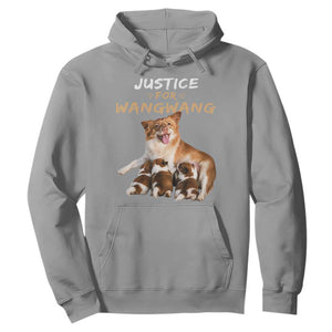 Justice For Wangwang Mother Dog Newborn Puppies Hoodie Animal Rights Awareness Graphic TS02 Sport Gray Print Your Wear