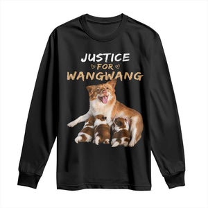 Justice For Wangwang Mother Dog Newborn Puppies Long Sleeve Shirt Animal Rights Awareness Graphic TS02 Black Print Your Wear