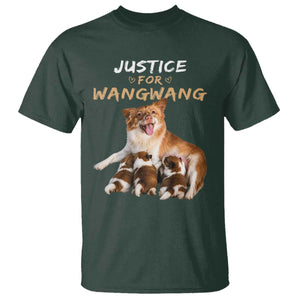 Justice For Wangwang Mother Dog Newborn Puppies T Shirt Animal Rights Awareness Graphic TS02 Dark Forest Green Print Your Wear