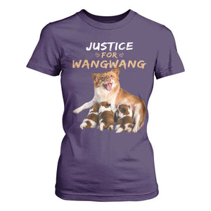 Justice For Wangwang Mother Dog Newborn Puppies T Shirt For Women Animal Rights Awareness Graphic TS02 Purple Print Your Wear