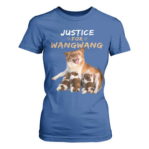 Justice For Wangwang Mother Dog Newborn Puppies T Shirt For Women Animal Rights Awareness Graphic TS02 Royal Blue Print Your Wear