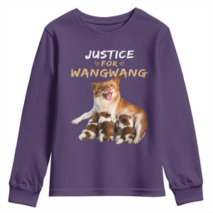 Justice For Wangwang Mother Dog Newborn Puppies Youth Sweatshirt Animal Rights Awareness Graphic TS02 Purple Print Your Wear