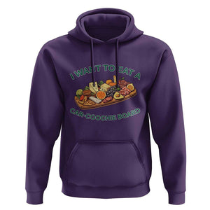 Funny Charcuterie Board Hoodie I Want To Eat A Car-Coochie Board Humor Mispronunciation Sarcasm TS02 Purple Print Your Wear