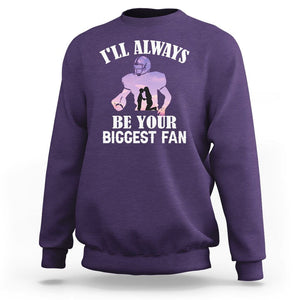Football Mom Sweatshirt I'll Always Be Your Biggest Fan Support Son Football Player TS02 Purple Printyourwear