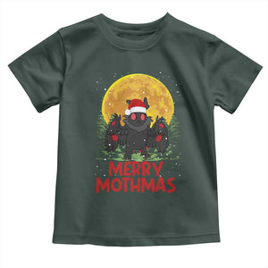 Mothman Christmas Toddler T Shirt Funny Merry Mothmas Cryptid Xmas Santa TS02 Dark Forest Green Print Your Wear