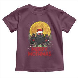 Mothman Christmas Toddler T Shirt Funny Merry Mothmas Cryptid Xmas Santa TS02 Maroon Print Your Wear