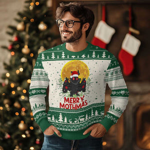 Mothman Xmas Ugly Christmas Sweater Funny Merry Mothmas Cryptid Santa TS02 Green Print Your Wear