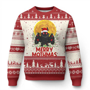 Mothman Xmas Ugly Christmas Sweater Funny Merry Mothmas Cryptid Santa TS02 Red Print Your Wear