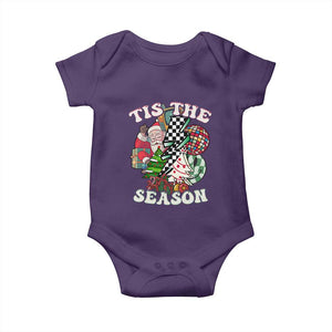 Groovy Christmas Baby Onesie Tis The Season Retro Santa Vibe TS02 Purple Print Your Wear