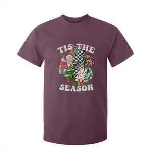 Groovy Christmas T Shirt For Kid Tis The Season Retro Santa Vibe TS02 Maroon Print Your Wear