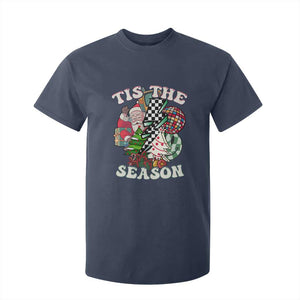 Groovy Christmas T Shirt For Kid Tis The Season Retro Santa Vibe TS02 Navy Print Your Wear