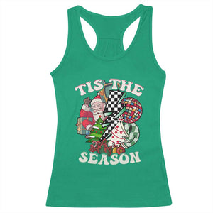Groovy Christmas Racerback Tank Top Tis The Season Retro Santa Vibe TS02 Irish Green Print Your Wear