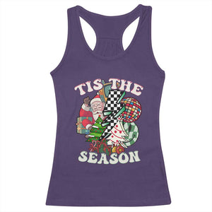 Groovy Christmas Racerback Tank Top Tis The Season Retro Santa Vibe TS02 Purple Print Your Wear