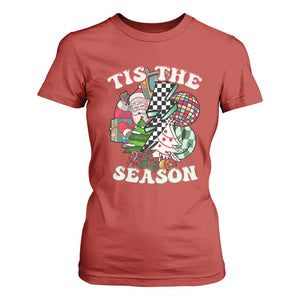 Groovy Christmas T Shirt For Women Tis The Season Retro Santa Vibe TS02 Red Print Your Wear