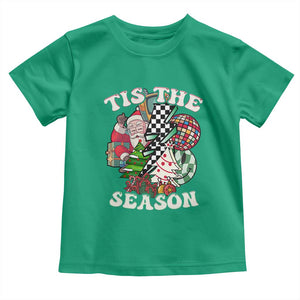 Groovy Christmas Toddler T Shirt Tis The Season Retro Santa Vibe TS02 Irish Green Print Your Wear