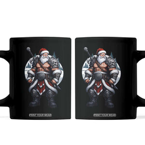 Epic Viking Santa Christmas Coffee Mug Barbarian Style Holiday Warrior Claus TS02 Black Print Your Wear
