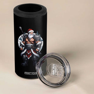 Epic Viking Santa Christmas 4 in 1 Can Cooler Tumbler Barbarian Style Holiday Warrior Claus TS02 Print Your Wear