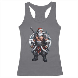 Epic Viking Santa Christmas Racerback Tank Top Barbarian Style Holiday Warrior Claus TS02 Charcoal Print Your Wear