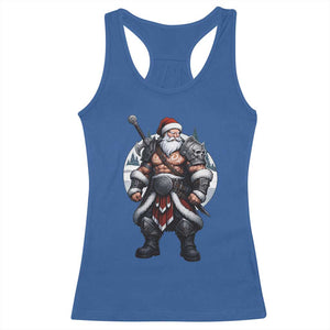 Epic Viking Santa Christmas Racerback Tank Top Barbarian Style Holiday Warrior Claus TS02 Royal Blue Print Your Wear
