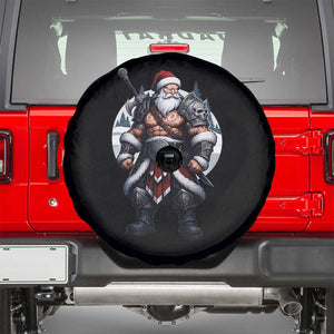 Epic Viking Santa Christmas Spare Tire Cover Barbarian Style Holiday Warrior Claus TS02 Black Print Your Wear