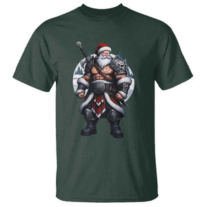 Epic Viking Santa Christmas T Shirt Barbarian Style Holiday Warrior Claus TS02 Dark Forest Green Print Your Wear