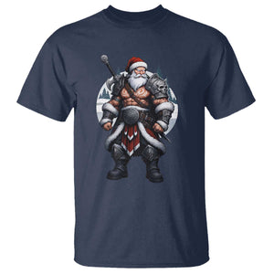 Epic Viking Santa Christmas T Shirt Barbarian Style Holiday Warrior Claus TS02 Navy Print Your Wear
