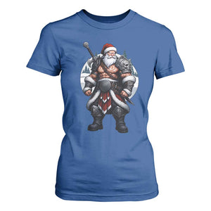 Epic Viking Santa Christmas T Shirt For Women Barbarian Style Holiday Warrior Claus TS02 Royal Blue Print Your Wear