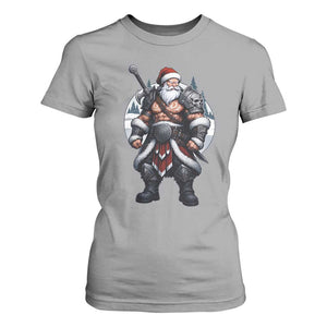 Epic Viking Santa Christmas T Shirt For Women Barbarian Style Holiday Warrior Claus TS02 Sport Gray Print Your Wear