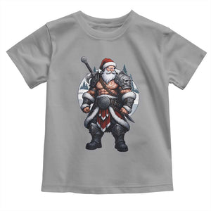 Epic Viking Santa Christmas Toddler T Shirt Barbarian Style Holiday Warrior Claus TS02 Sport Gray Print Your Wear