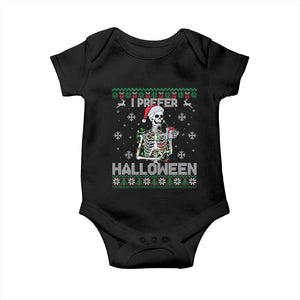 Funny Skeleton Christmas Baby Onesie I Prefer Halloween Spooky Xmas Holiday TS02 Black Print Your Wear