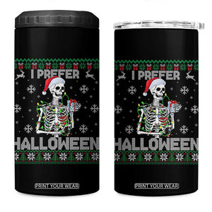 Funny Skeleton Christmas 4 in 1 Can Cooler Tumbler I Prefer Halloween Spooky Xmas Holiday TS02 One Size: 16 oz Black Print Your Wear