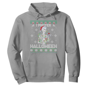 Funny Skeleton Christmas Hoodie I Prefer Halloween Spooky Xmas Holiday TS02 Sport Gray Print Your Wear