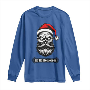 Creepy Christmas Skull Long Sleeve Shirt Ho Ho Ho Horror Santa Gothic Holiday TS02 Royal Blue Print Your Wear