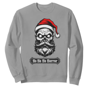 Creepy Christmas Skull Sweatshirt Ho Ho Ho Horror Santa Gothic Holiday TS02 Sport Gray Print Your Wear